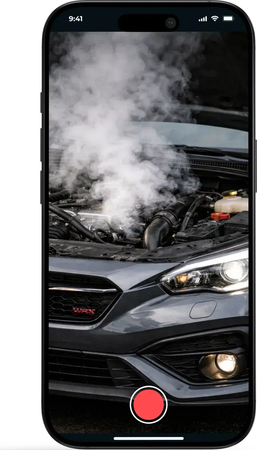 The Fixxr app recording a video of a car problem